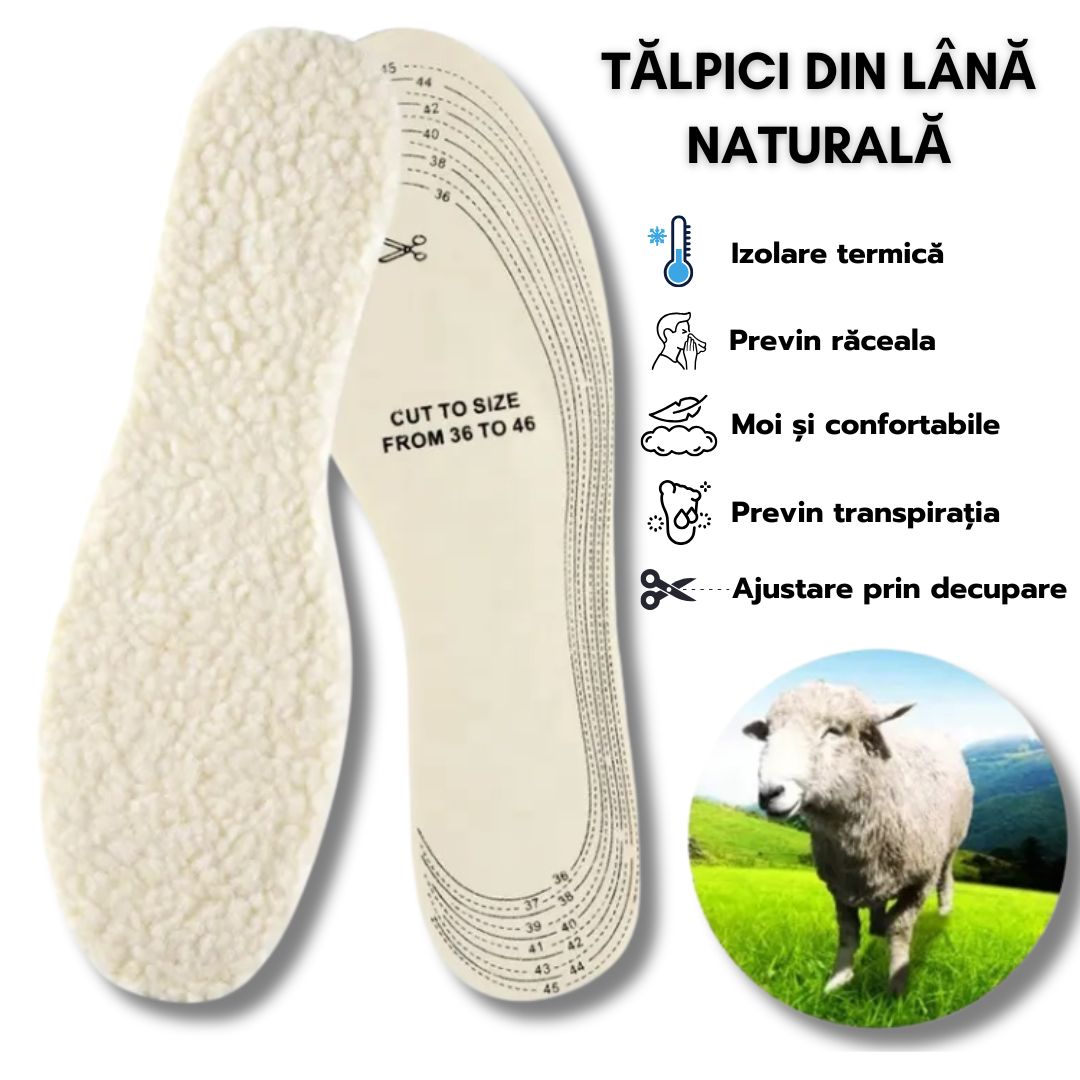 Tălpici termici din lână naturală